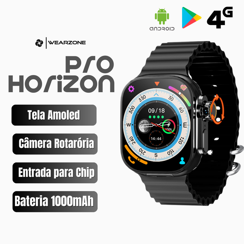 Horizon Pro 4G AMOLED | Câmera Rotativa + NFC | 64Gb de Armazenamento e 4Gb de Ram